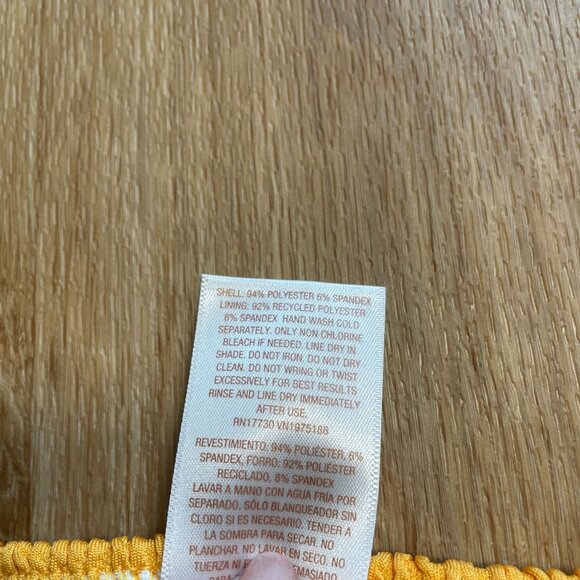 SHADE & SHORE BIKINI BOTTOM PUCKER HIGH WAIST CHEEKY XL ORANGE STRIPE NWT - Picture 6 of 9